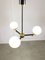 Mid-Century Italian Brass and Opaline Chandelier 10