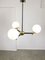 Mid-Century Italian Brass and Opaline Chandelier 9