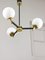 Lustre Mid-Century en Laiton et Opaline, Italie 15