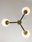 Lustre Mid-Century en Laiton et Opaline, Italie 8