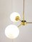 Mid-Century Italian Brass and Opaline Chandelier 8