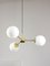 Mid-Century Italian Brass and Opaline Chandelier 1