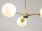 Mid-Century Italian Brass and Opaline Chandelier 12