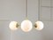 Lustre Mid-Century en Laiton et Opaline, Italie 3