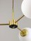 Mid-Century Italian Brass and Opaline Chandelier 4