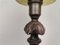 Portugiesische Mid-Century Vintage Tischlampe aus Holz & Irisierendem Glas, 1960er 12