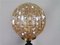 Mid-Century Vintage Portuguese Wood and Iridescent Glass Table Lamp, 1960s, Image 2