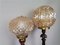 Large Mid-Century Portuguese Wood and Iridescent Glass Table Lamps, 1960s, Set of 2 2