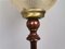 Lámpara de mesa portuguesa Mid-Century vintage de madera y vidrio iridiscente, años 60, Imagen 12