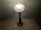 Mid-Century Vintage Portuguese Wood and Iridescent Glass Table Lamp, 1960s, Image 3