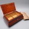 Caja de costura ntarsia vintage de madera, década de 1900, Imagen 10