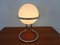 Lampe de Bureau Boule en Verre Opalin, Italie, 1960s 4