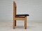 Danish Oak and Black Leather Church Chair by FDB Møbler, 1970s 3