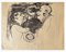 Mino Maccari, Figures, Ink Drawing, 1945 1