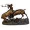 CE Masson, pelea de ciervos, década de 1800, bronce, Imagen 2