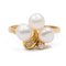 Vintage 14k Yellow Gold, Pearl and Diamond Ring, 1970s 1