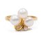 Vintage 14k Yellow Gold, Pearl and Diamond Ring, 1970s, Image 1