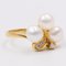 Vintage 14k Yellow Gold, Pearl and Diamond Ring, 1970s 3