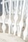 Silla de haya pintada en blanco mate con asiento acolchado con tela, años 70. Juego de 6, Imagen 20