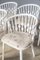 Silla de haya pintada en blanco mate con asiento acolchado con tela, años 70. Juego de 6, Imagen 5