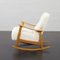 Rocking Chair in Oak and Boucle Fabric from Fritz Hansen, Denmark, 1960s, Image 6