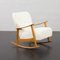 Rocking Chair en Chêne et Tissu Bouclé de Fritz Hansen, Danemark, 1960s 3