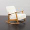 Rocking Chair in Oak and Boucle Fabric from Fritz Hansen, Denmark, 1960s 3