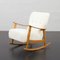 Rocking Chair in Oak and Boucle Fabric from Fritz Hansen, Denmark, 1960s, Image 1