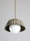 Vintage Flower Pendant Lamp in Metal and Opaline 5