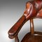 English Porters Hall Chair in Leather, 1880s, Image 10