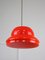 Mid-Century Italian Red Glass and Brass Pendant Lamp 2