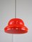 Mid-Century Italian Red Glass and Brass Pendant Lamp, Image 2