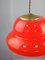 Mid-Century Italian Red Glass and Brass Pendant Lamp, Image 5