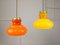 Mid-Century Italian Glass and Brass Pendant Lamps, Set of 2 7