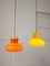 Mid-Century Italian Glass and Brass Pendant Lamps, Set of 2 5