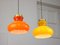 Mid-Century Italian Glass and Brass Pendant Lamps, Set of 2 2