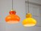 Mid-Century Italian Glass and Brass Pendant Lamps, Set of 2, Image 2