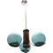 Lampe à Suspension Art Déco Bleu Turquoise, 1950s 1