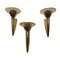 Murano Glass Brass Sconces, 1980s, Set of 3 1