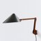 Lampada da parete regolabile con paralume in metallo, anni '60, Immagine 1