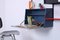 Modular Colored Metal Writing Desk System by Tjerk Reijenga for Pilastro, 1950s, Set of 7 4