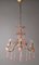 Golden Chandelier with Pink Murano Glass Flowers, 1960s 15