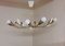 Mid-Century 10-Flame German Chandelier with Partly White Painted Brass Frame & Leaf Motifs, 1960s 1