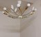 Mid-Century 10-Flame German Chandelier with Partly White Painted Brass Frame & Leaf Motifs, 1960s 3