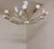 Mid-Century 10-Flame German Chandelier with Partly White Painted Brass Frame & Leaf Motifs, 1960s, Image 3
