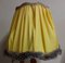 Vintage Table Lamp with Figurative Ceramic Foot, Dwarf Flamingo and Yellow Fabric Screen with a Feather, 1970s 5