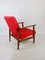 Vintage Red Velvet Armchair, 1970s 6