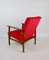 Vintage Red Velvet Armchair, 1970s 8