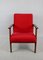 Vintage Red Velvet Armchair, 1970s 2