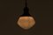 Lampada a sospensione ovale in vetro opalino, anni '30, Immagine 6